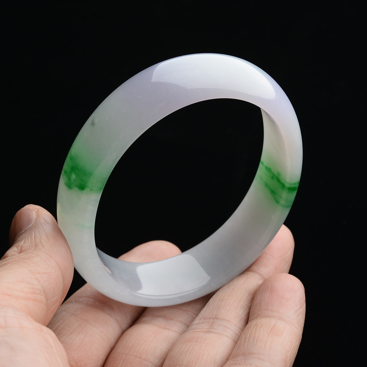 (超值推荐)糯冰种春带彩贵妃镯(57.2mm-49mm)