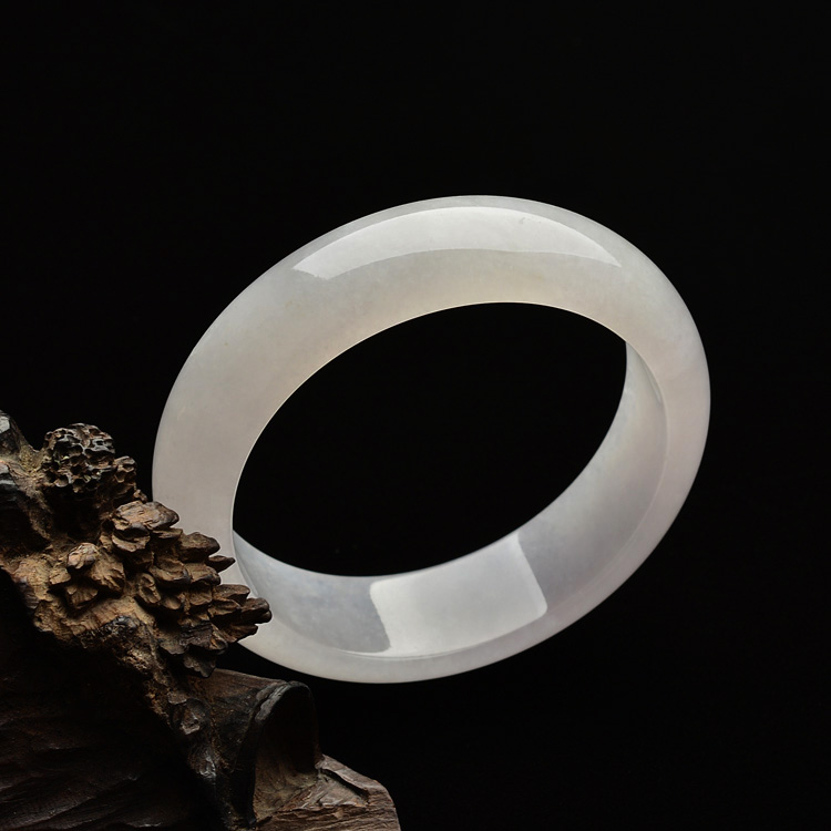 糯冰种淡紫罗兰手镯(58.8mm)