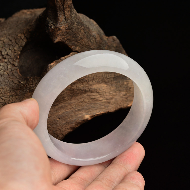 糯冰种淡紫罗兰手镯(58.8mm)