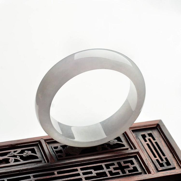 糯冰种淡紫罗兰手镯(58.8mm)
