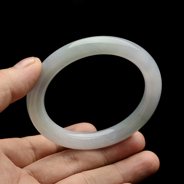 (超值推荐)糯冰种晴水淡紫罗兰圆条手镯(54.1mm)