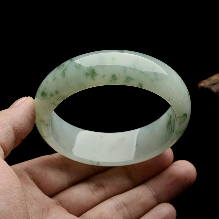 (超值推荐)糯冰种飘花手镯(59.6mm)