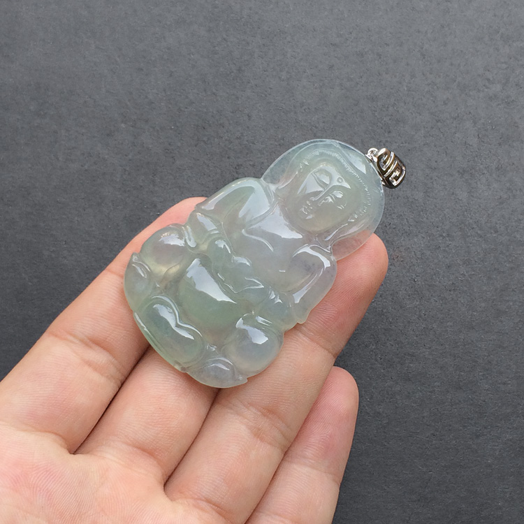 冰种晴水观音挂件