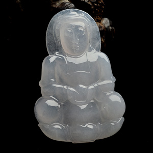 (超值推荐)糯冰种淡晴水观音挂件