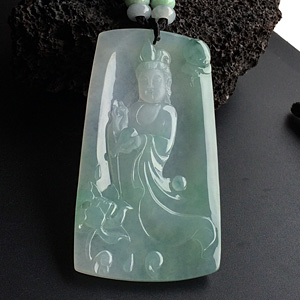 (超值推荐)冰种晴水飘花观音挂件