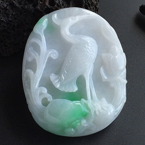 （超值推荐）糯冰种飘翠一路连科挂件