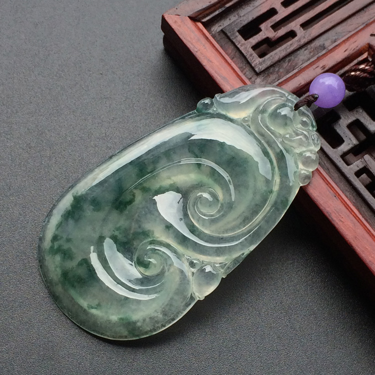 (超值推荐)冰种飘花如意挂件