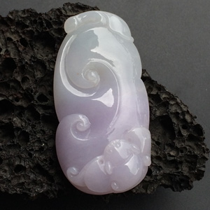 (超值推荐)糯冰种紫罗兰如意挂件