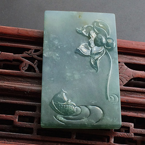 (超值推荐)糯冰种晴水褐黄翡年年有余挂件