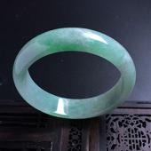 （超值推荐）糯冰种晴水飘翠手镯（60mm）