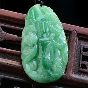 (超值推荐)糯冰种晴水飘翠节节高挂件