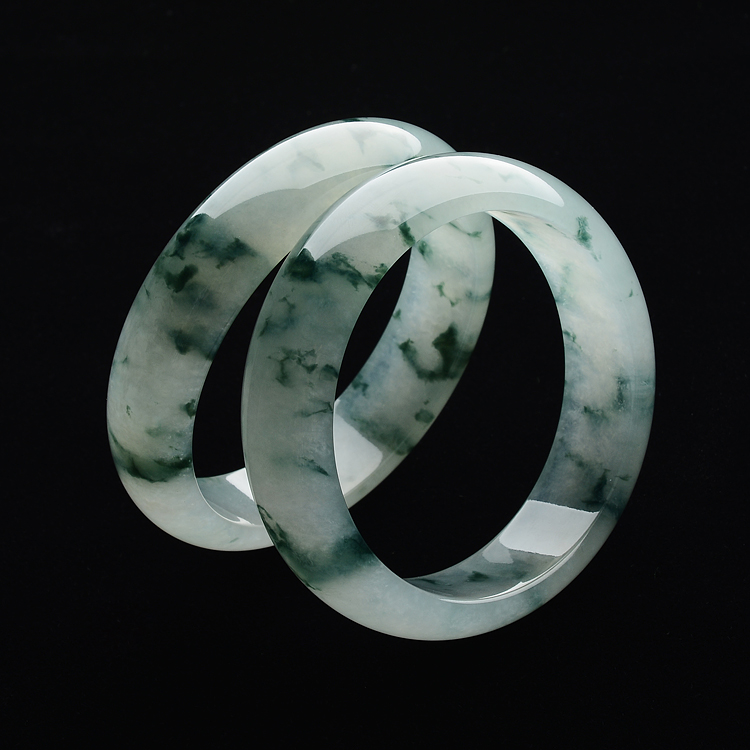 (超值推荐)冰种飘花手镯(一对)(58.8mm/57.3mm)