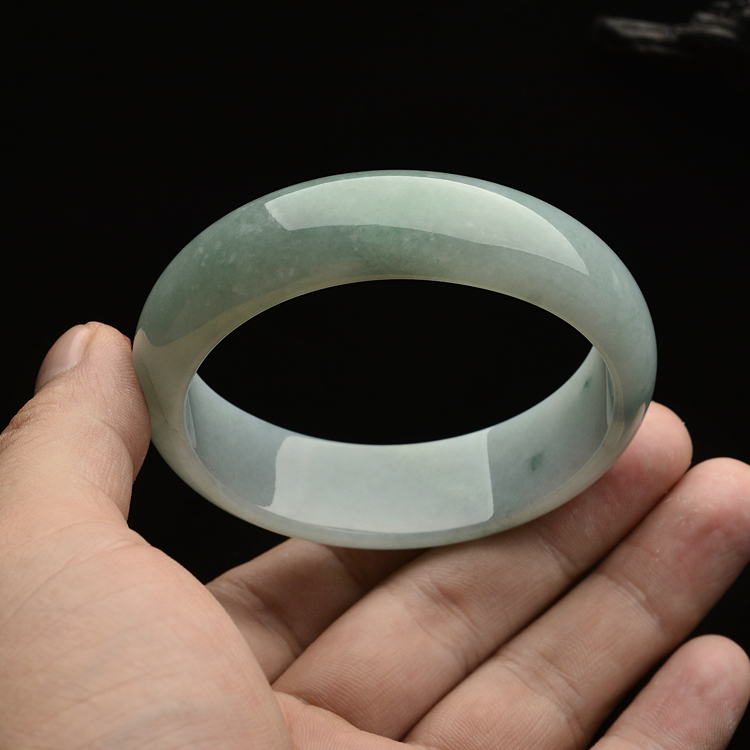 (超值推荐)糯冰种晴水飘花手镯(51.3-56.8mm)