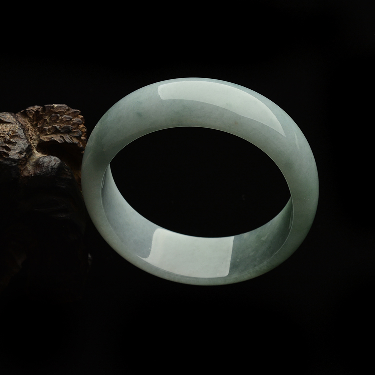 (超值推荐)糯冰种晴水飘花手镯(51.3-56.8mm)