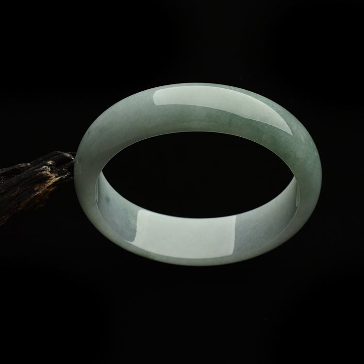 (超值推荐)糯冰种晴水飘花手镯(51.3-56.8mm)