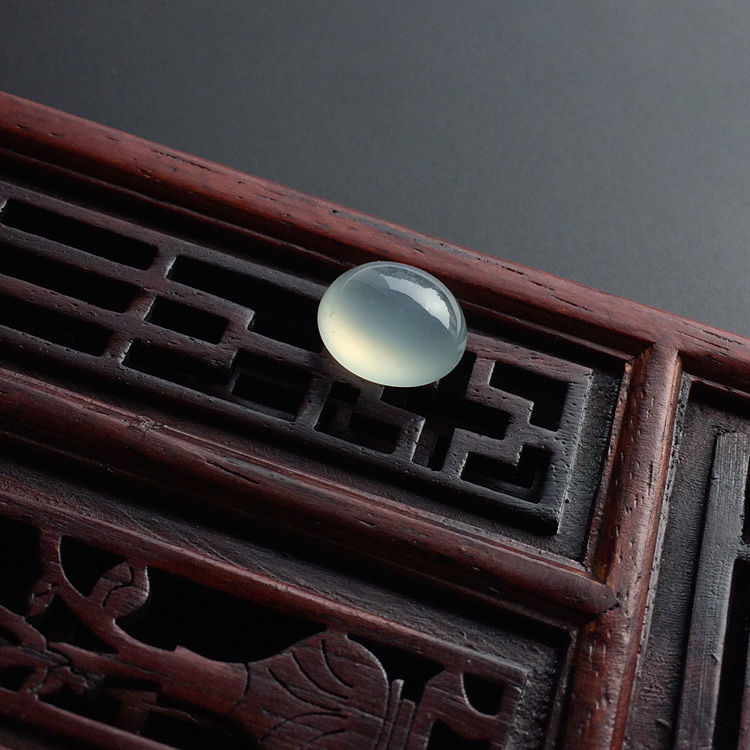 冰种淡晴水戒面(一对)