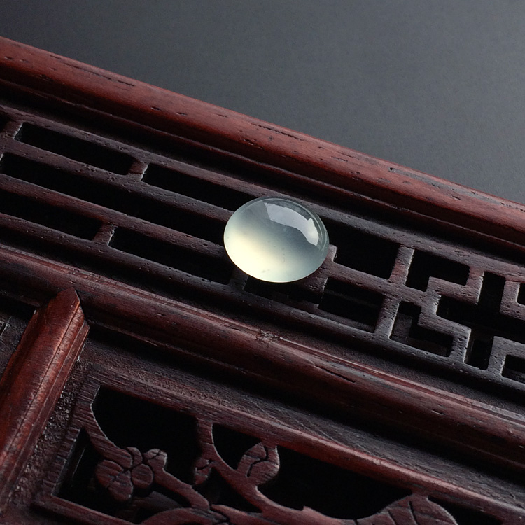 冰种淡晴水戒面(一对)