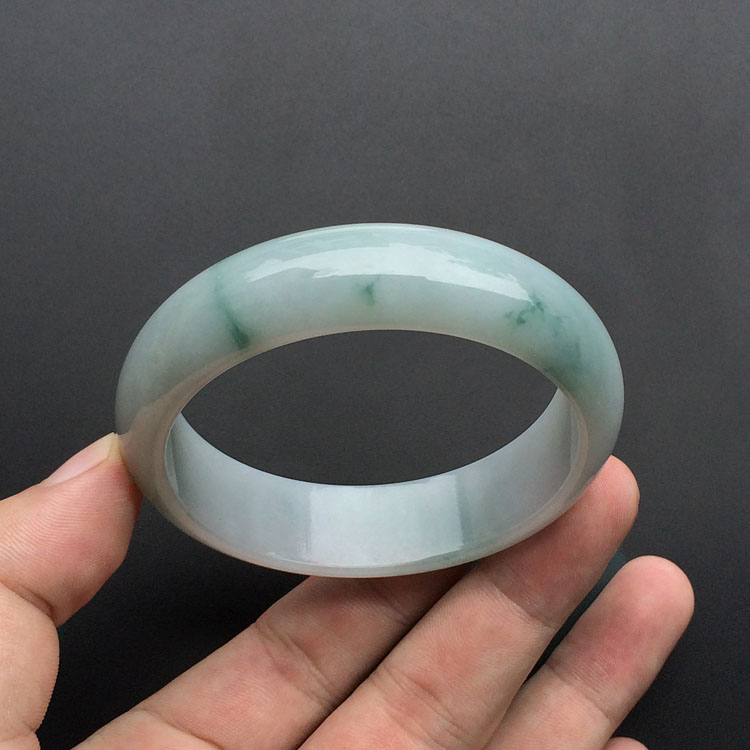 糯冰种飘花手镯(57.4mm)