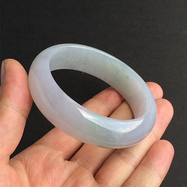 糯冰种淡紫罗兰手镯（57mm）