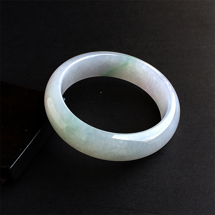 糯冰种淡紫罗兰手镯（57mm）