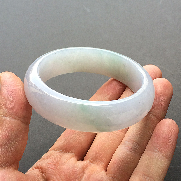糯冰种淡紫罗兰手镯（57mm）