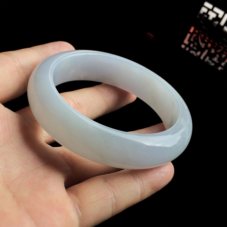 糯冰种淡紫罗兰手镯(56.3mm)