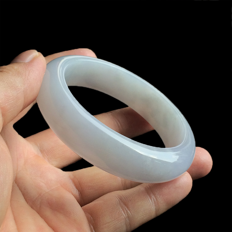 糯冰种淡紫罗兰手镯(56.3mm)