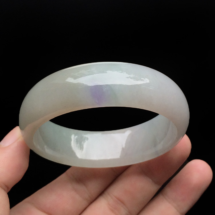 (超值推荐)糯冰种晴水带紫罗兰手镯(58.2mm)