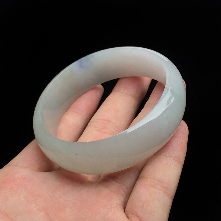 (超值推荐)糯冰种晴水带紫罗兰手镯(58.2mm)
