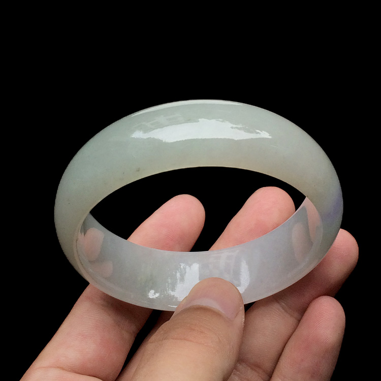 (超值推荐)糯冰种晴水带紫罗兰手镯(58.2mm)