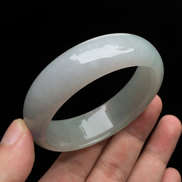 (超值推荐)糯冰种晴水带紫罗兰手镯(58.2mm)