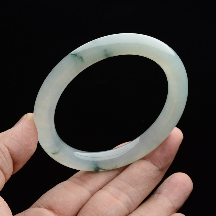 (超值推荐)冰种飘花圆条镯(56.9mm)