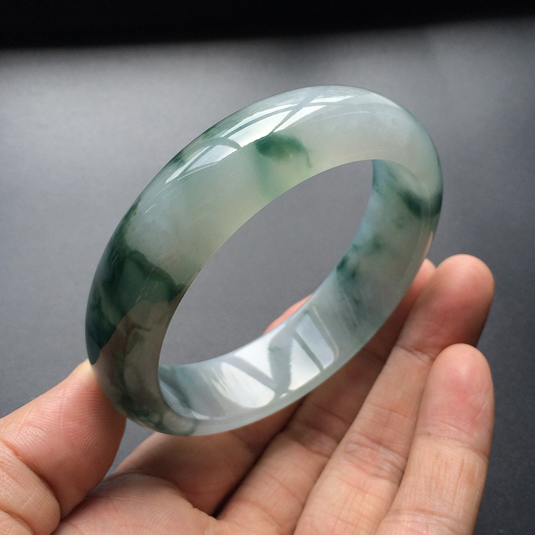 (超值推荐)糯冰种飘花手镯(59.6mm)