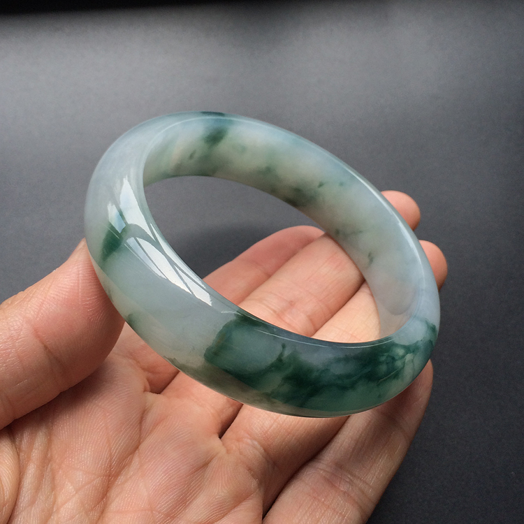 (超值推荐)糯冰种飘花手镯(59.6mm)