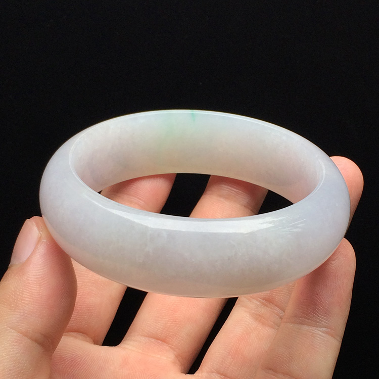 糯冰种淡紫罗兰飘翠手镯(57.4mm)