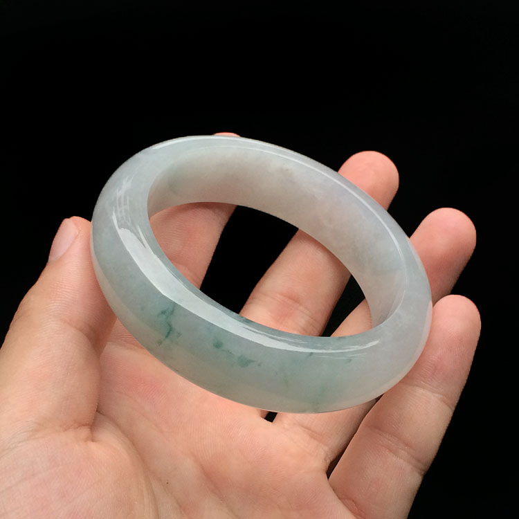 (超值推荐)糯冰种飘花手镯(57.6mm)