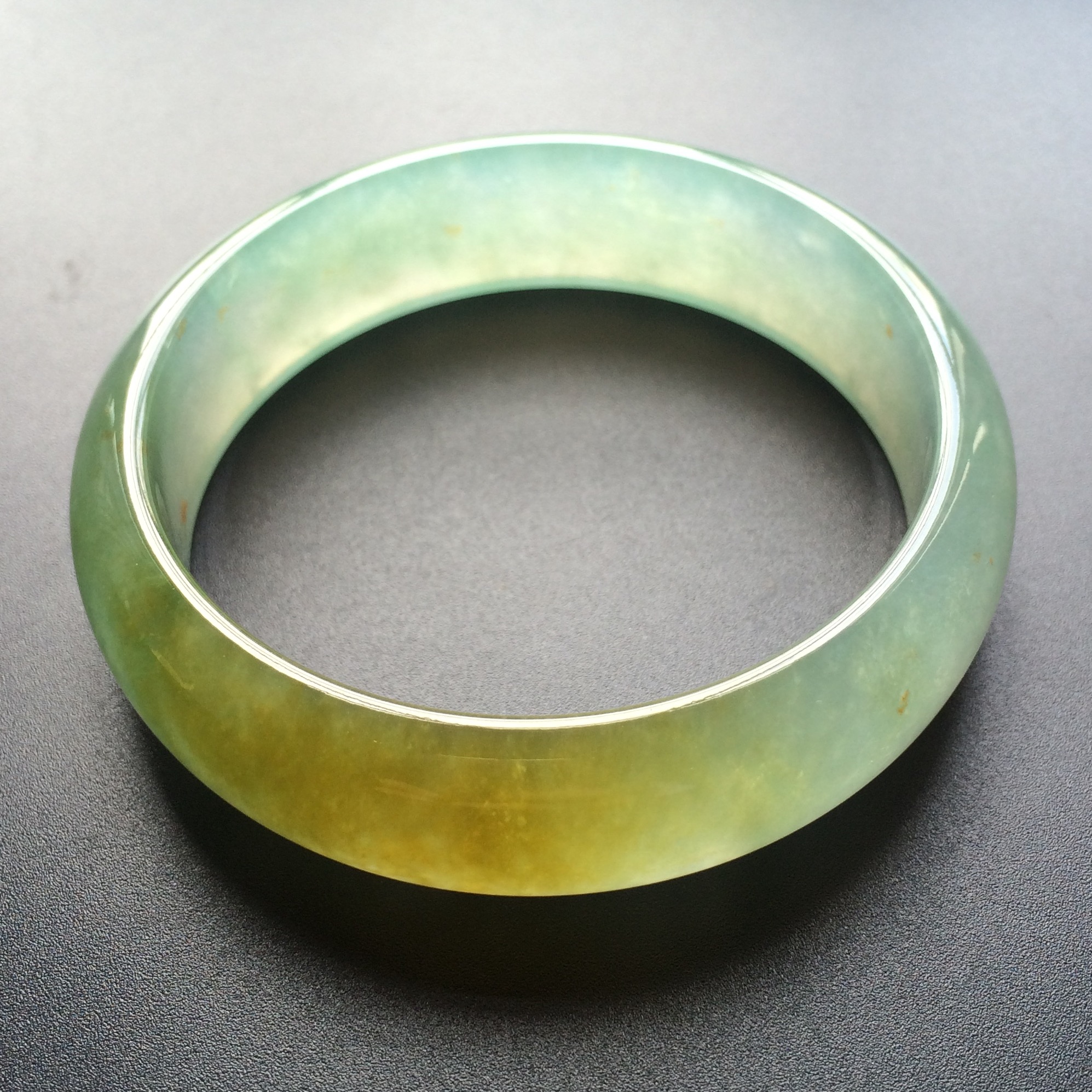 (超值推荐)冰种晴水黄翡手镯(54.5mm)