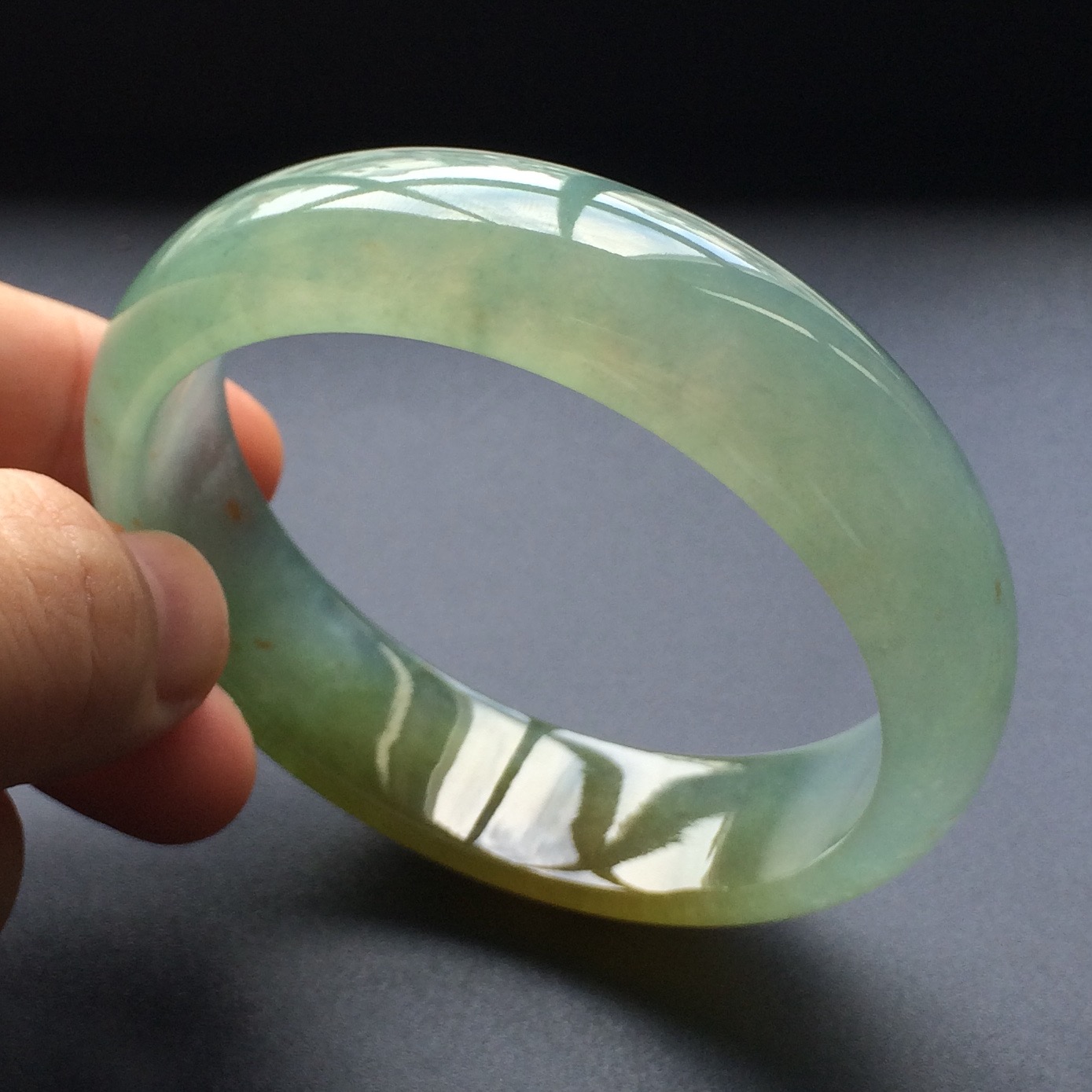 (超值推荐)冰种晴水黄翡手镯(54.5mm)