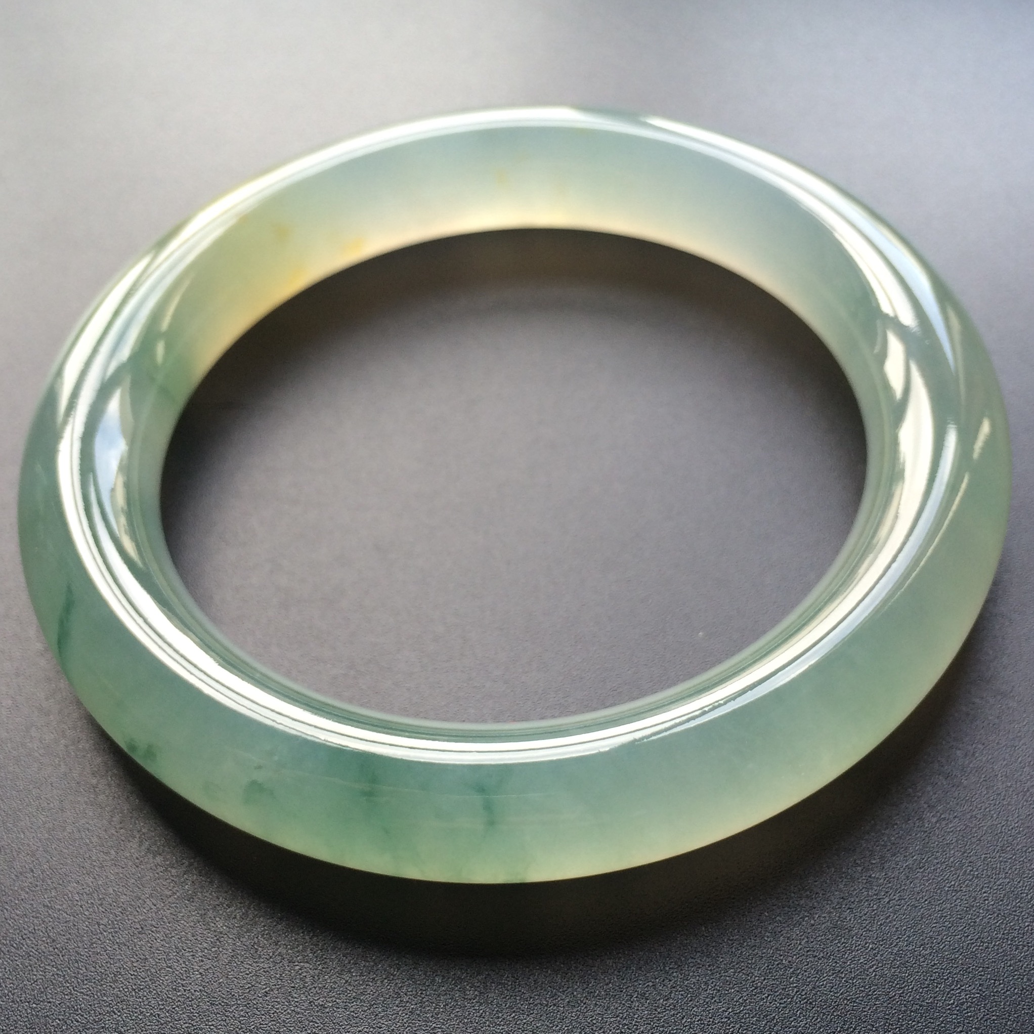 (超值推荐)冰种飘花圆条手镯(58.5mm)
