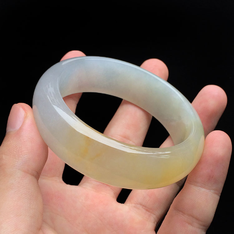 (超值推荐)糯冰种黄翡手镯(56.5mm)