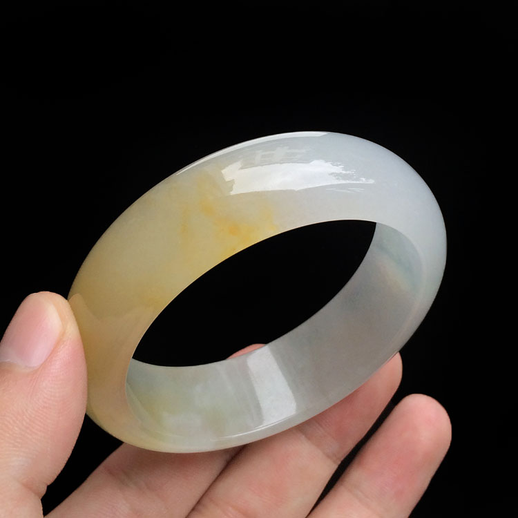(超值推荐)糯冰种黄翡手镯(56.5mm)
