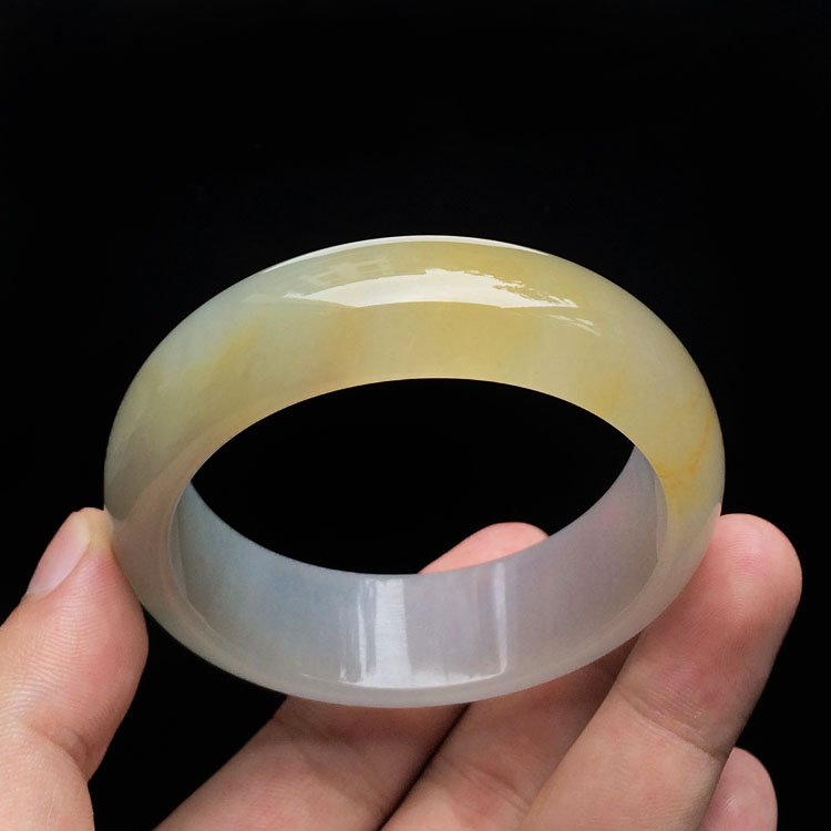 (超值推荐)糯冰种黄翡手镯(56.5mm)