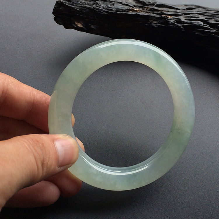 糯冰种晴水圆条手镯(56.6mm)