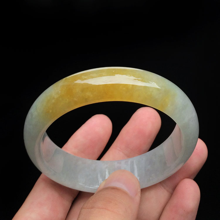 糯冰种黄翡手镯(58mm)