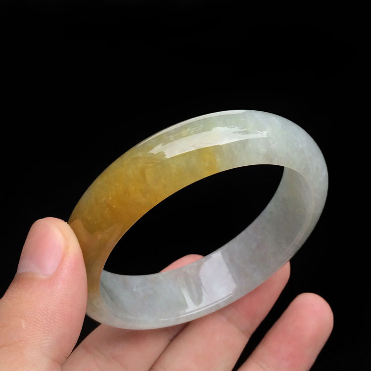 糯冰种黄翡手镯(58mm)
