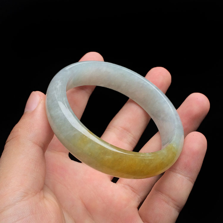 糯冰种黄翡手镯(58mm)