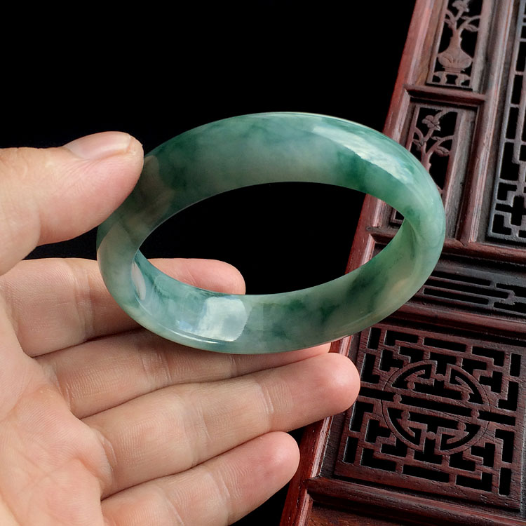 糯冰种飘花手镯(57.3mm)