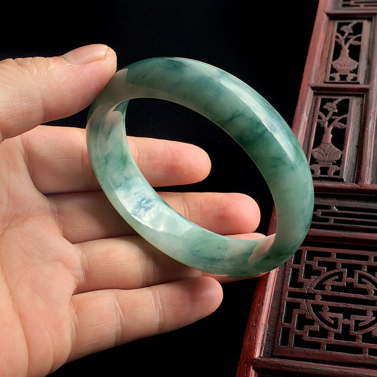糯冰种飘花手镯(57.3mm)