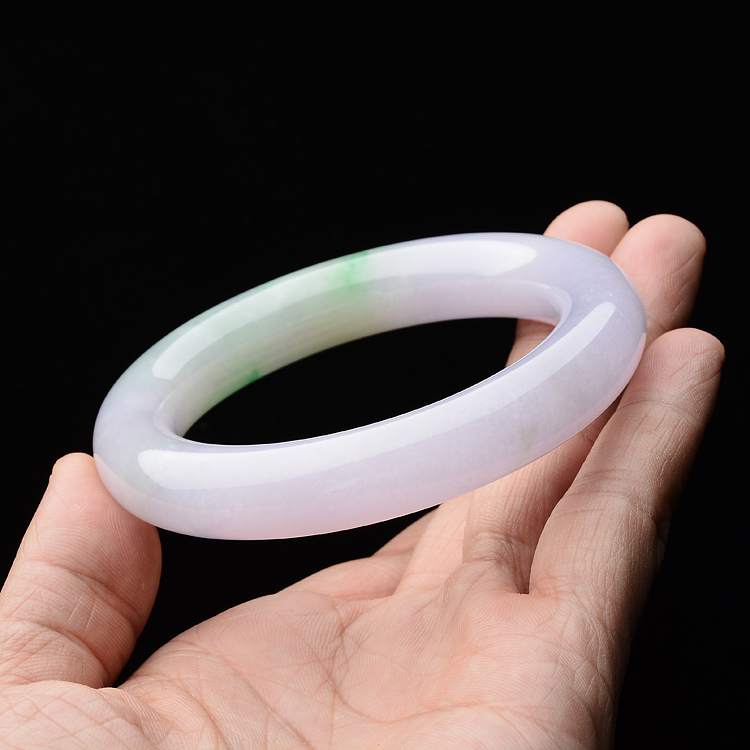 (超值推荐)糯冰种春带彩手镯(57.7mm)