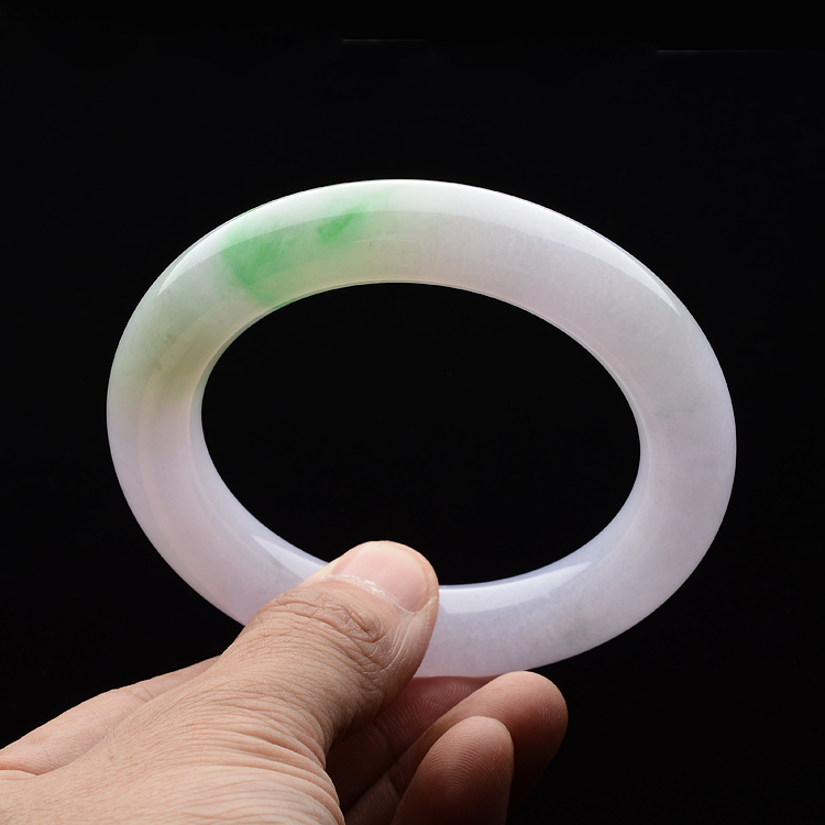 (超值推荐)糯冰种春带彩手镯(57.7mm)